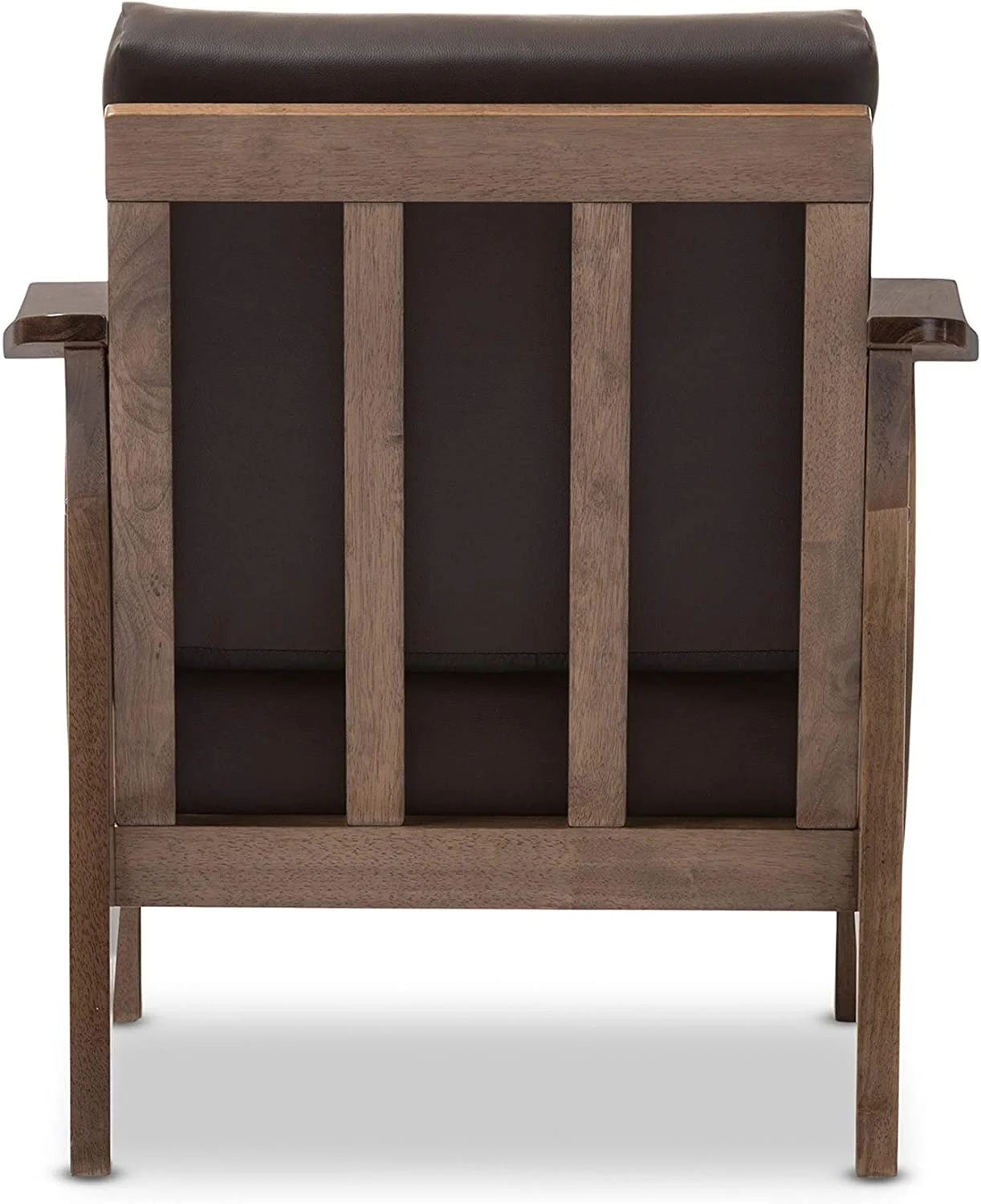 Baxton Studio  Phanessa Mid-century Brown Faux Leather Accent Chair