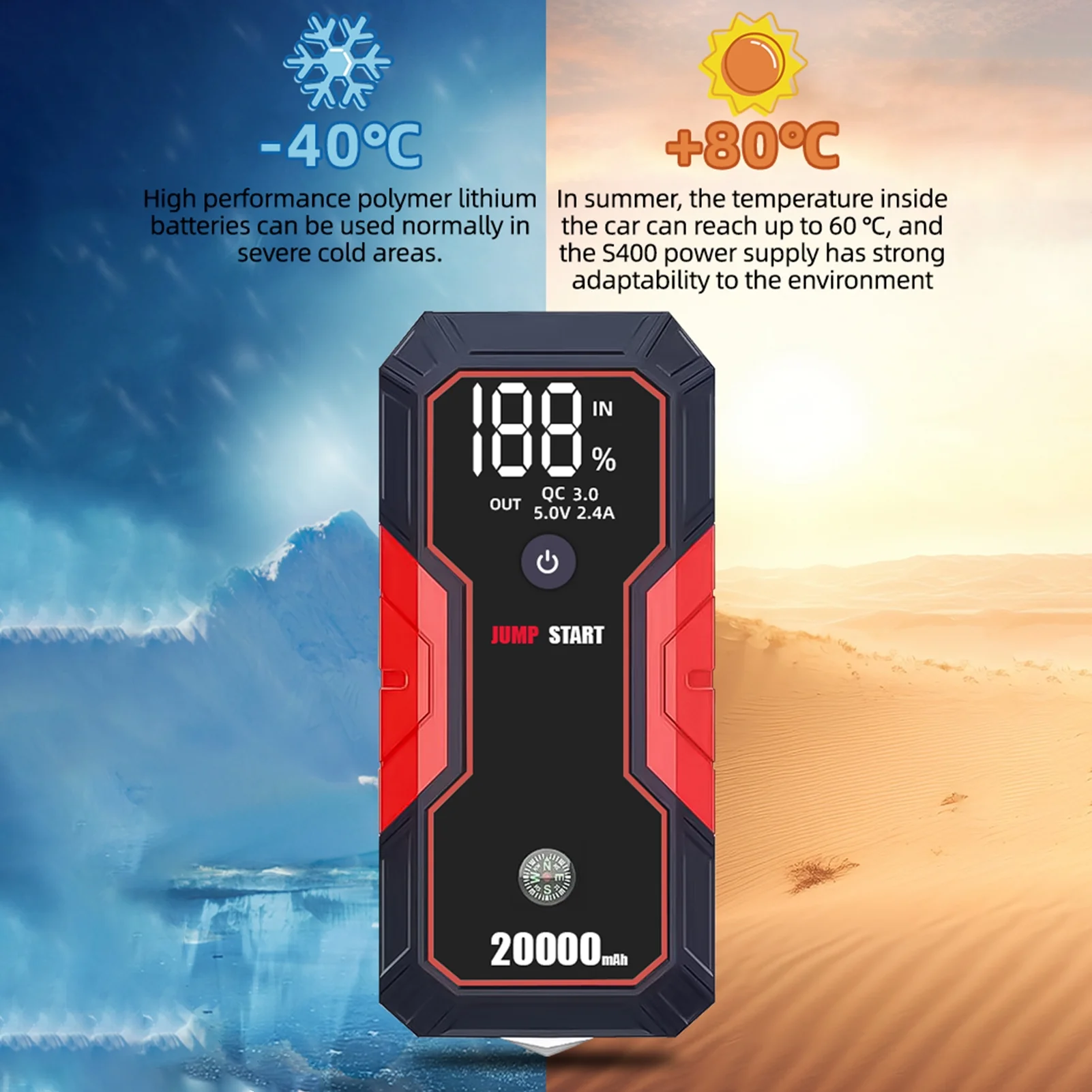 Nebublu Portable Source,Car Battery 5.0L Fast Wireless 5.0L 3.5L Diesel Car Jump 20000mAh Car 20000mAh 12V Car Source - 20000mAh Portable Source - Wireless - Roadside Jump - 12V - 12V Battery ammoon