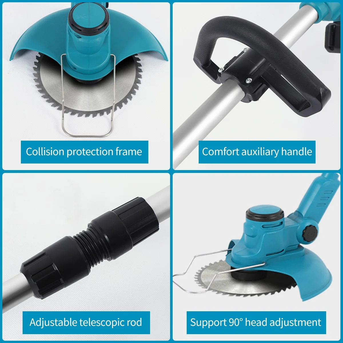 BLUELK Brushless String Trimmer, 8 Inch Electric Weed Eater Lawn Edger with Battery, 800W, 3.0Ah Lithium-Ion Battery