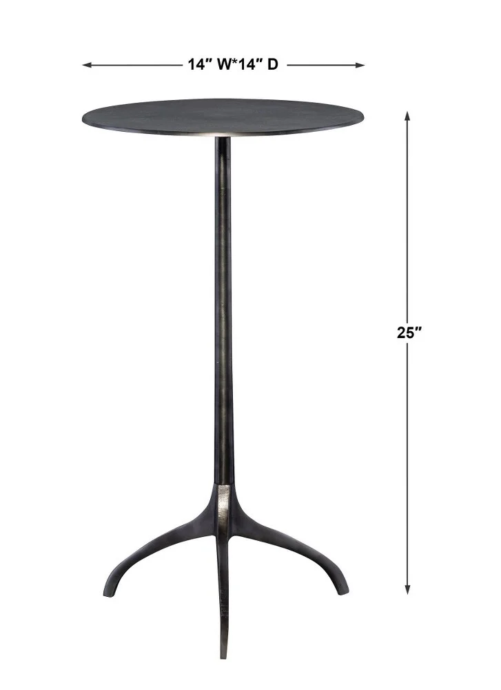 Industrial 25 inch Round Accent Table with Tripod Style Base Round Side Table Bailey Street Home 208-Bel-3383294