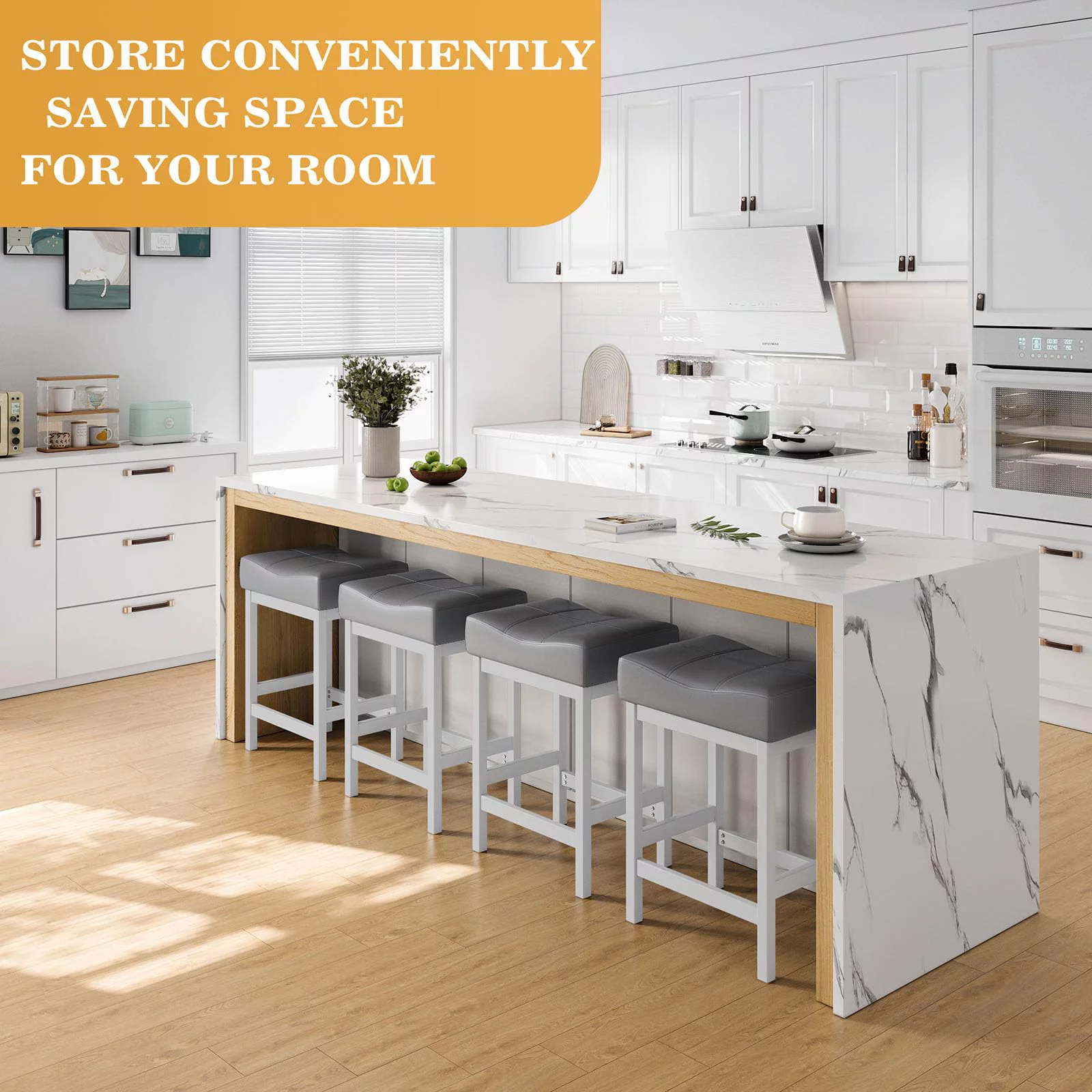 Duerer 3 Pieces Bar Table Set, Counter Height Bar Dining Table with Stools Set, White