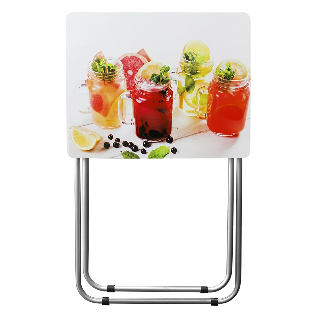 Home Basics Cocktails Multi-Purpose Foldable TV Tray Table, White