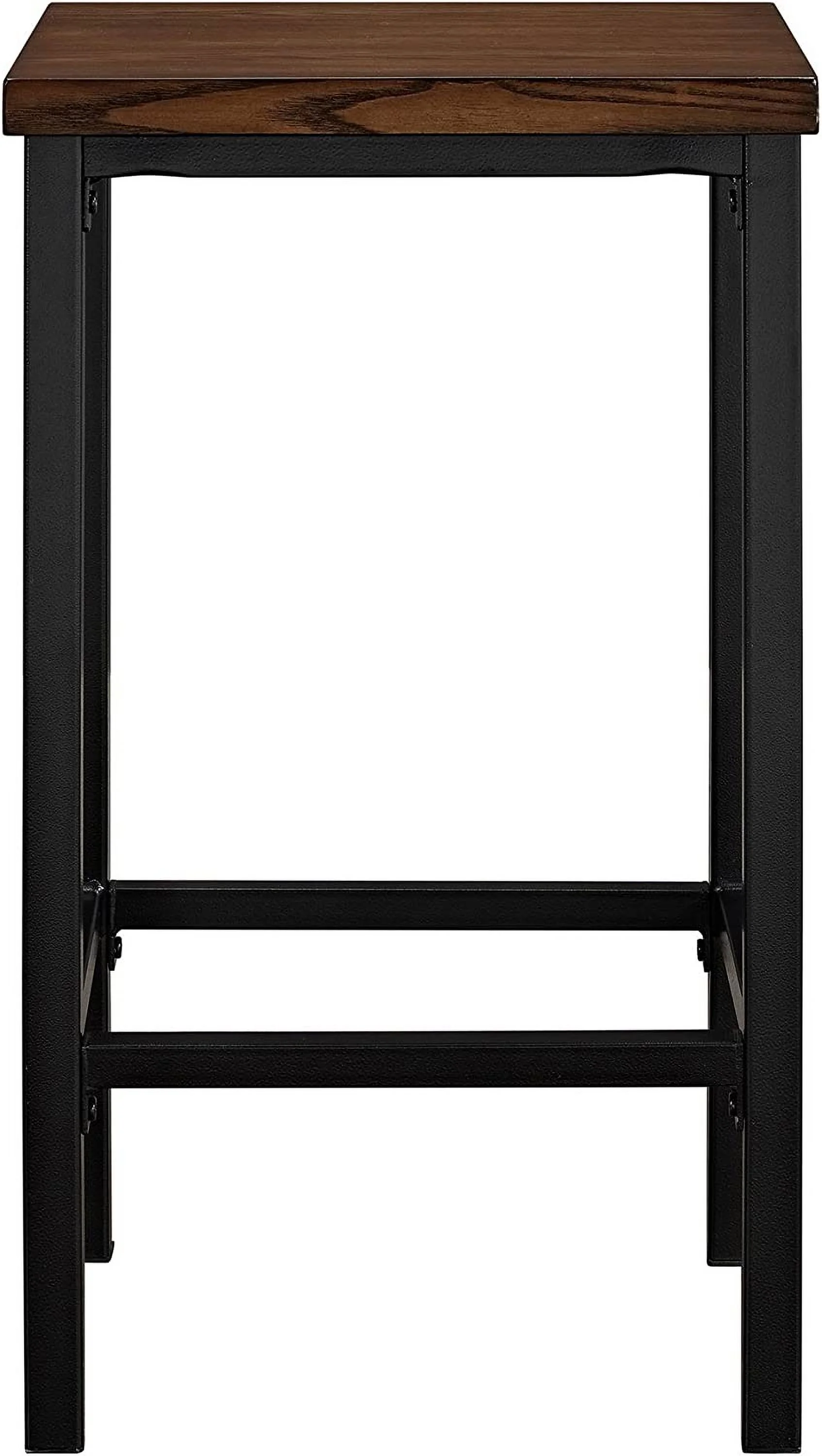 TJUNBOLIFE Cosmo 3-Piece Metal Pub Set With Wood Top  Dark Mahogany