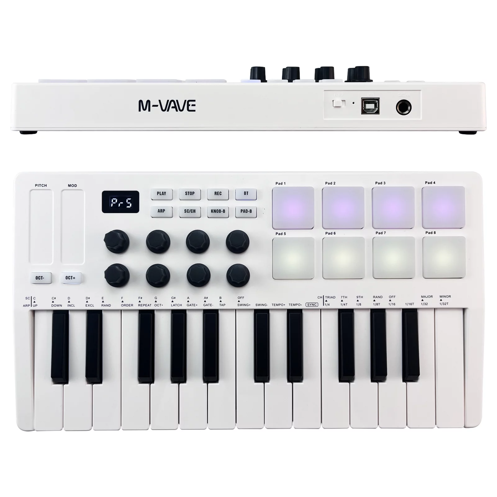 moobody 25,Key MIDI Control Keyboard , Velocity Sensitive USB Keyboard MIDI Controller for Studio Recording