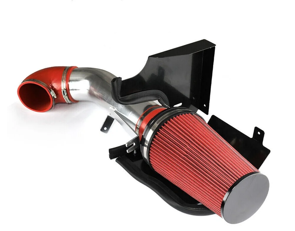 Cold Air Intake System with Heat Shield for 1999-2006 Chevy GMC Cadillac 4.8L 5.3 6.0 (Red)