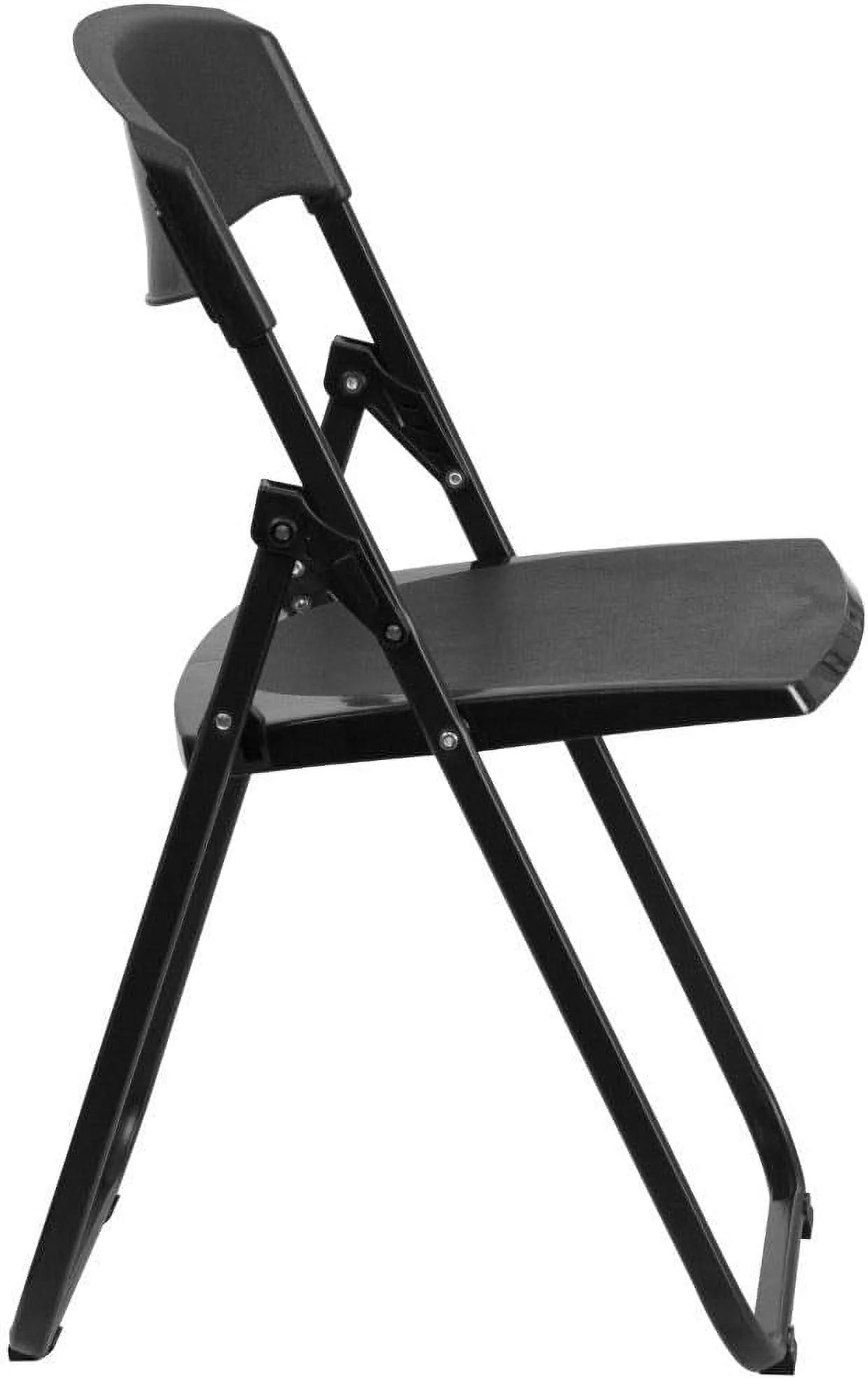 2 Pack HERCULES Series 500 Lb. Capacity Heavy Duty Black Plastic Folding Chair With Built-In Ganging Brackets