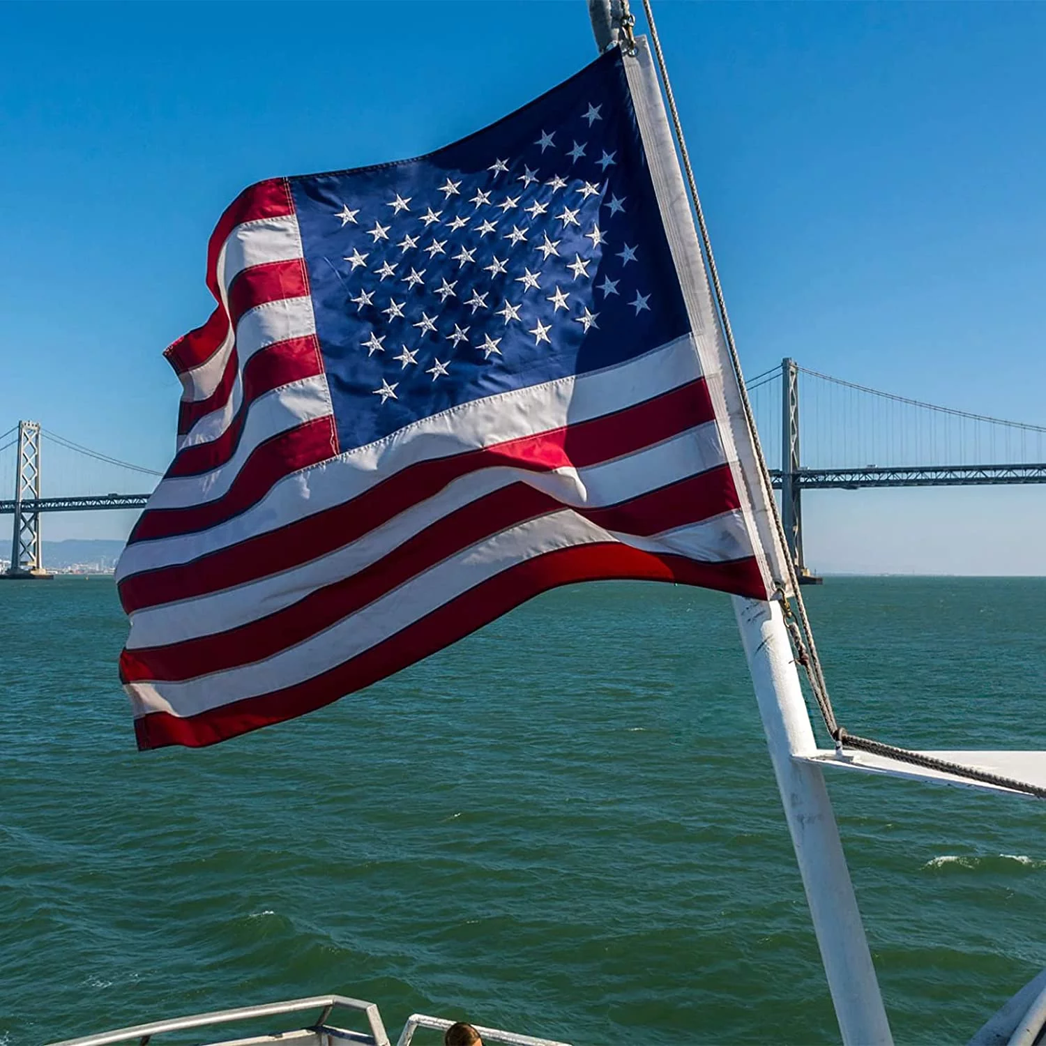 FLAGWIN American Flag 4X6 FT Us Flag for Outside Made in USA Heavy Duty Nylon American Flags for Outdoor with Embroidered Stars Sewn Stipes and Brass Grommets All Weather Lasting United States Flag