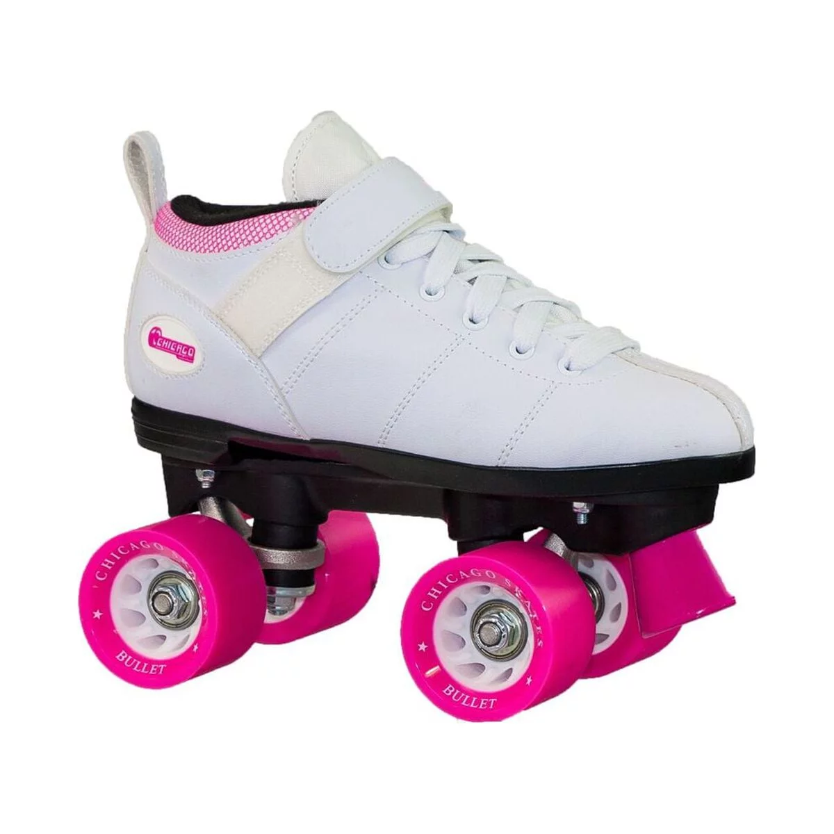 Chicago Ladies Bullet Speed Skates White Classic Quad Roller Skate, Size 10