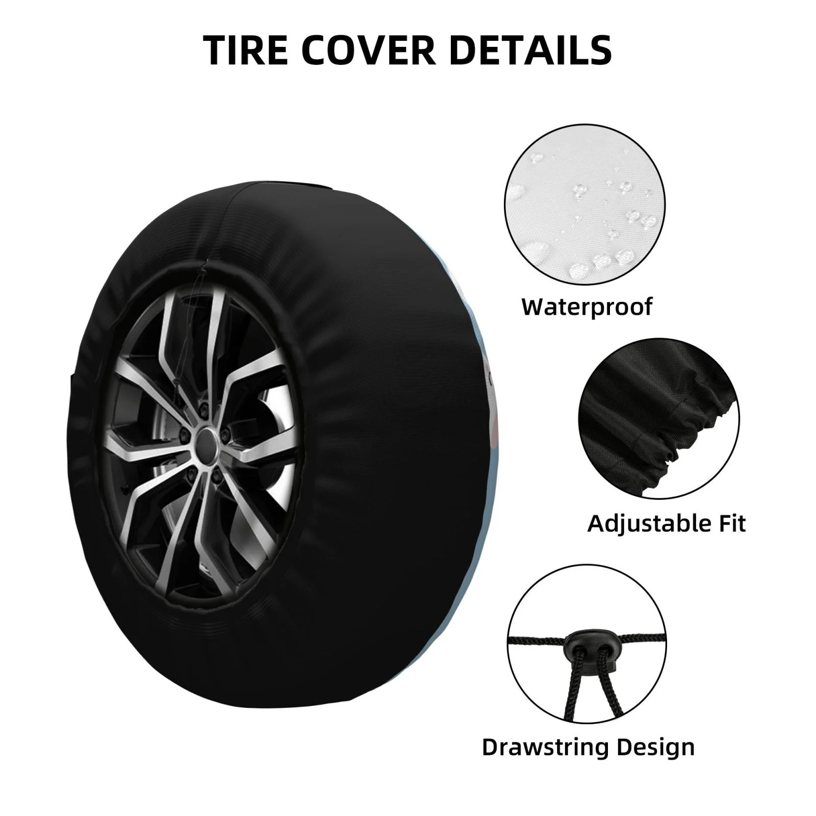 Easygdp Cartoon Sushi Wheel Sun Guard, Spare Tire Cover,Universal Trailer Suv Truck Camper Travel,Easy To Install And Remove -17 Inch