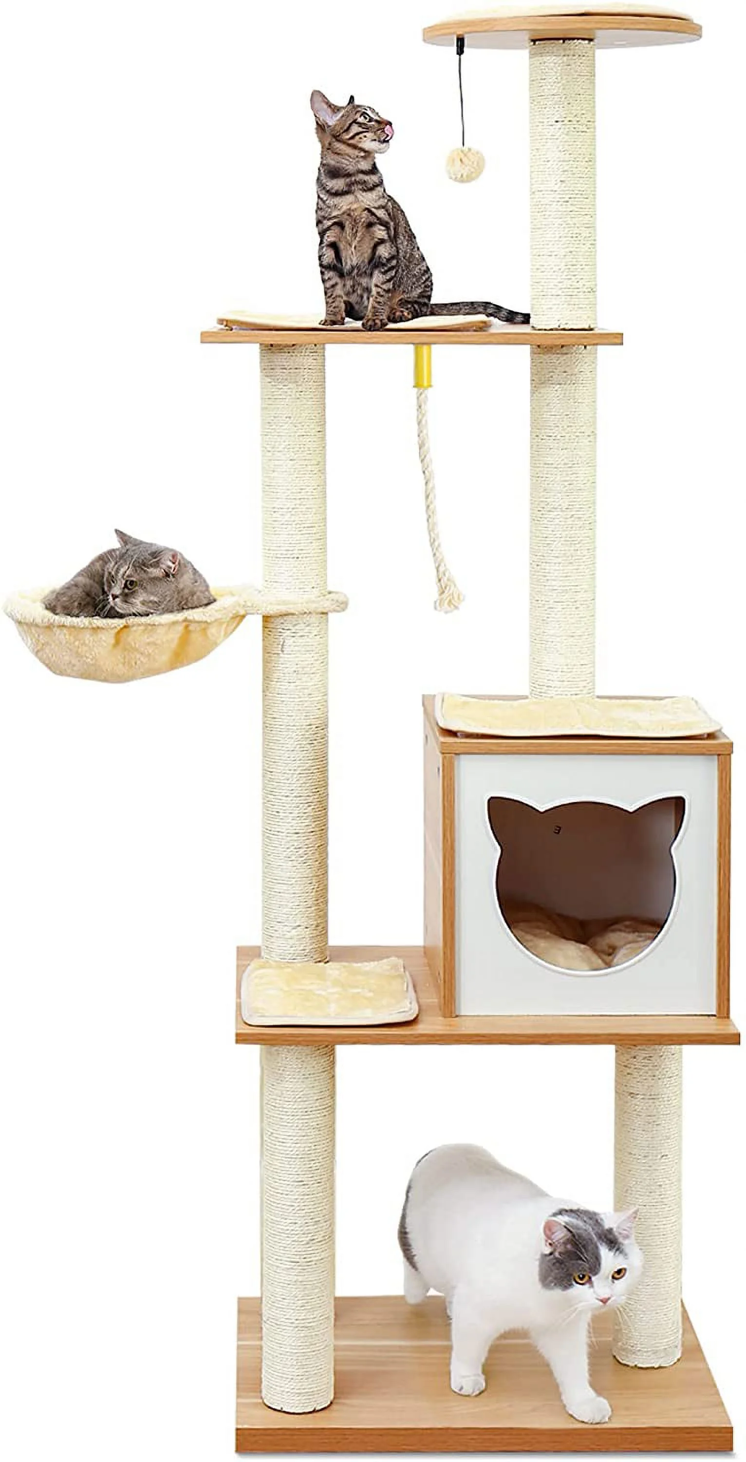 Made4Pets Cat Tree, Modern Cat Tree Tower for Indoor Cats - 65