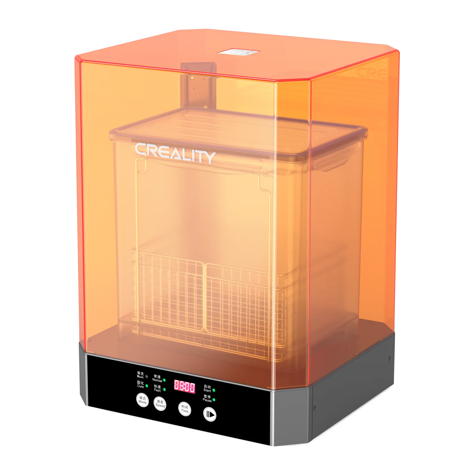 Official Creality UW-03 Wash and Cure Station for LCD/SLA/DLP Resin 3D Printing, 360° Rotational Stronger Curing, Anti-fall Drying Station, Upgraded 405nm UV Light with Wash Basket