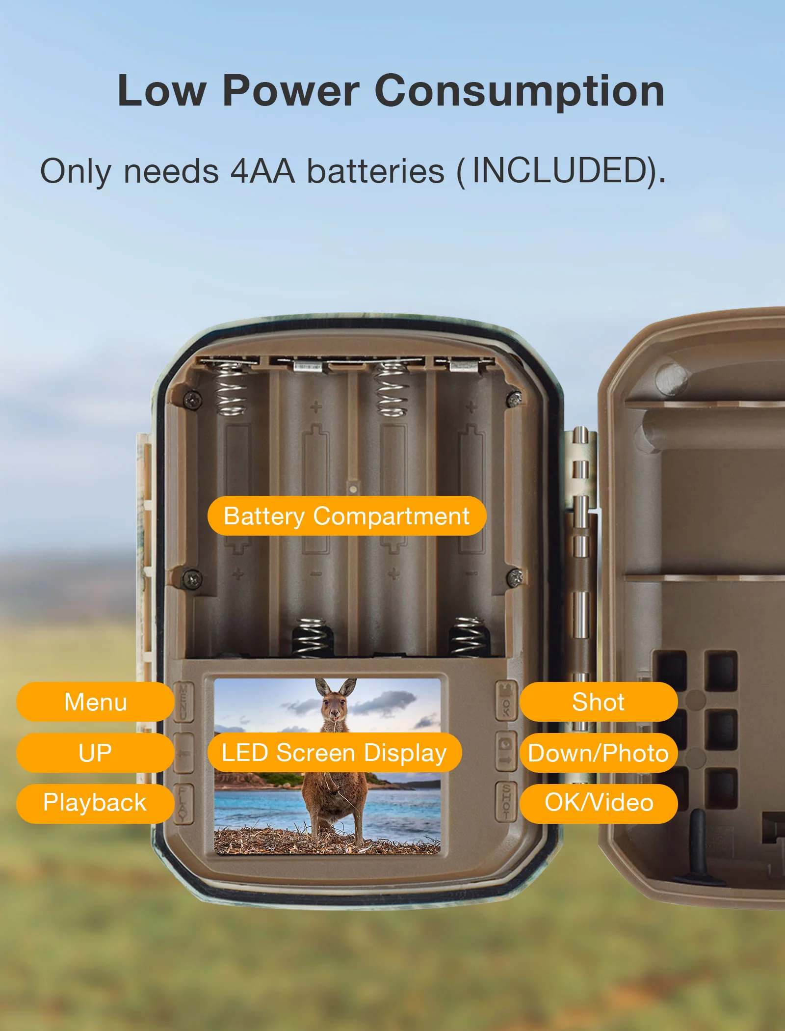 CAMPARK Trail Camera 24MP 1080P Game Camera Upgraded 850nm IR LEDs Infrared Night Vision Waterproof 120°Wide-Angle Hunting Trail Cam with 32GB SD Card and Batteries