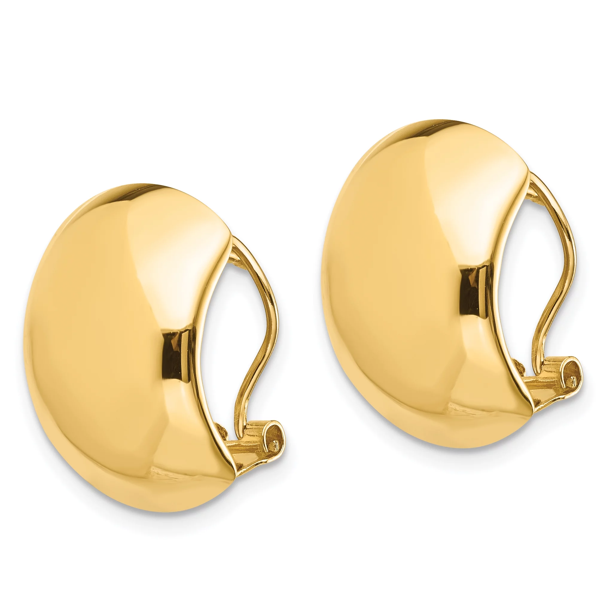 Primal Gold 14 Karat Yellow Gold Polished Omega Back Earrings