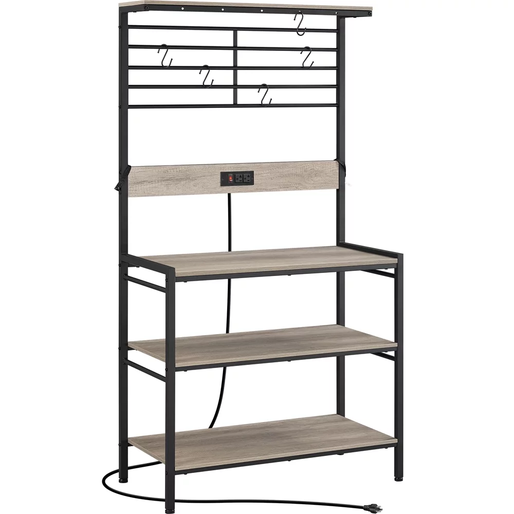 Yaheetech 64'' H 4-tier Kitchen Baker's Rack with Power Outlet,Gray