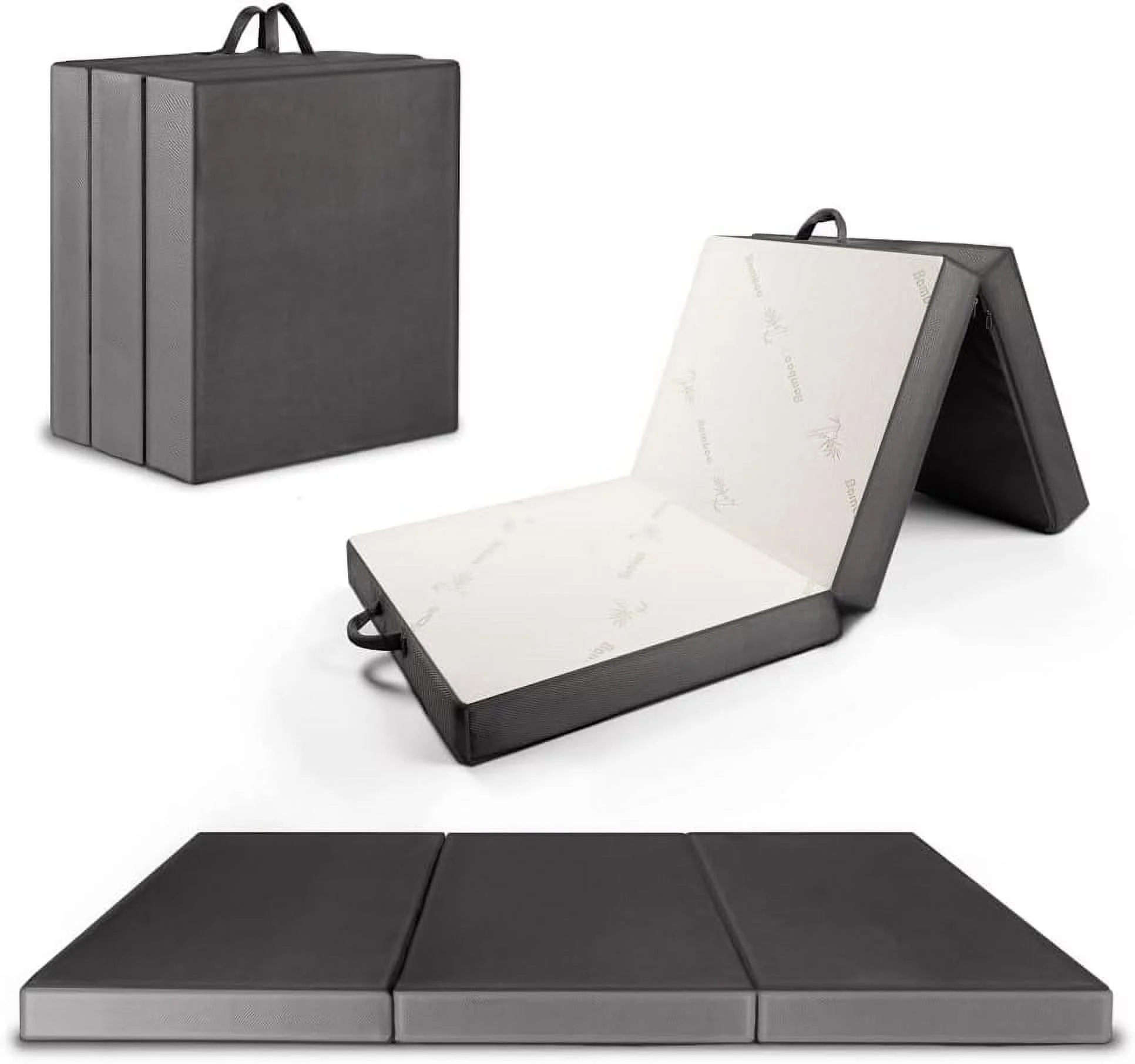 Trifold Foldable Mattress for Floor and Traveling with Removable Cover - Lightweight and Portable Foldable Mattress for Adults & Kids - Compact and Easy to Storage (75in x 25in x 4in)