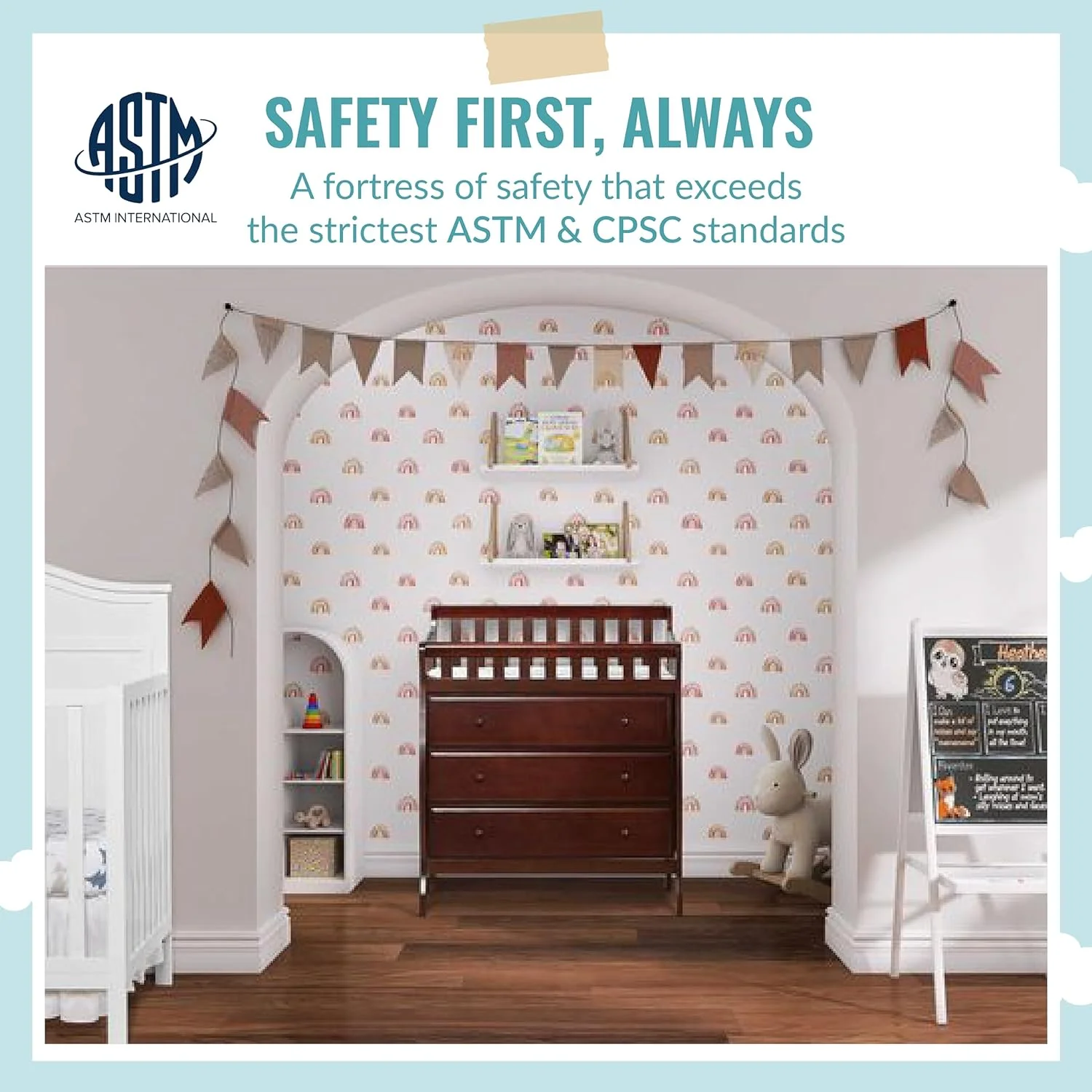 HYUN Marcus Changing Table And Dresser In Espresso, Features 3 Spacious Drawers, Non-Toxic Finishes, Comes With 1