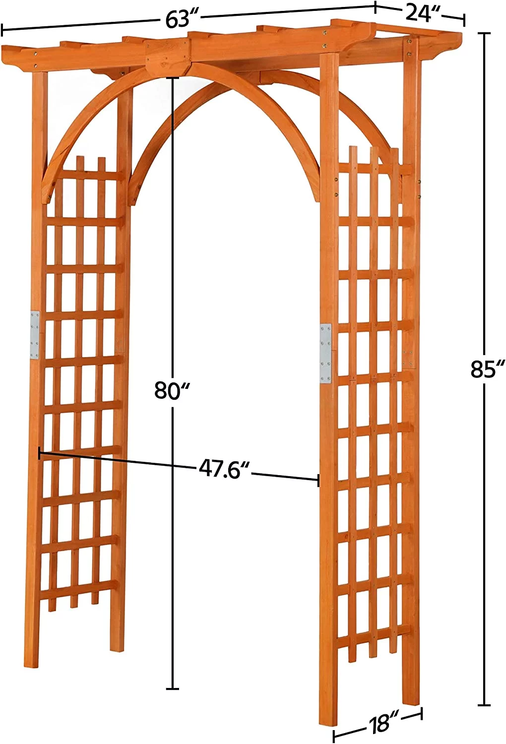 85in Wooden Garden Trellis Horticulture Garden Arch Arbor for Climbing Planting Plant Stand in Garden Yard Outdoor, Brown