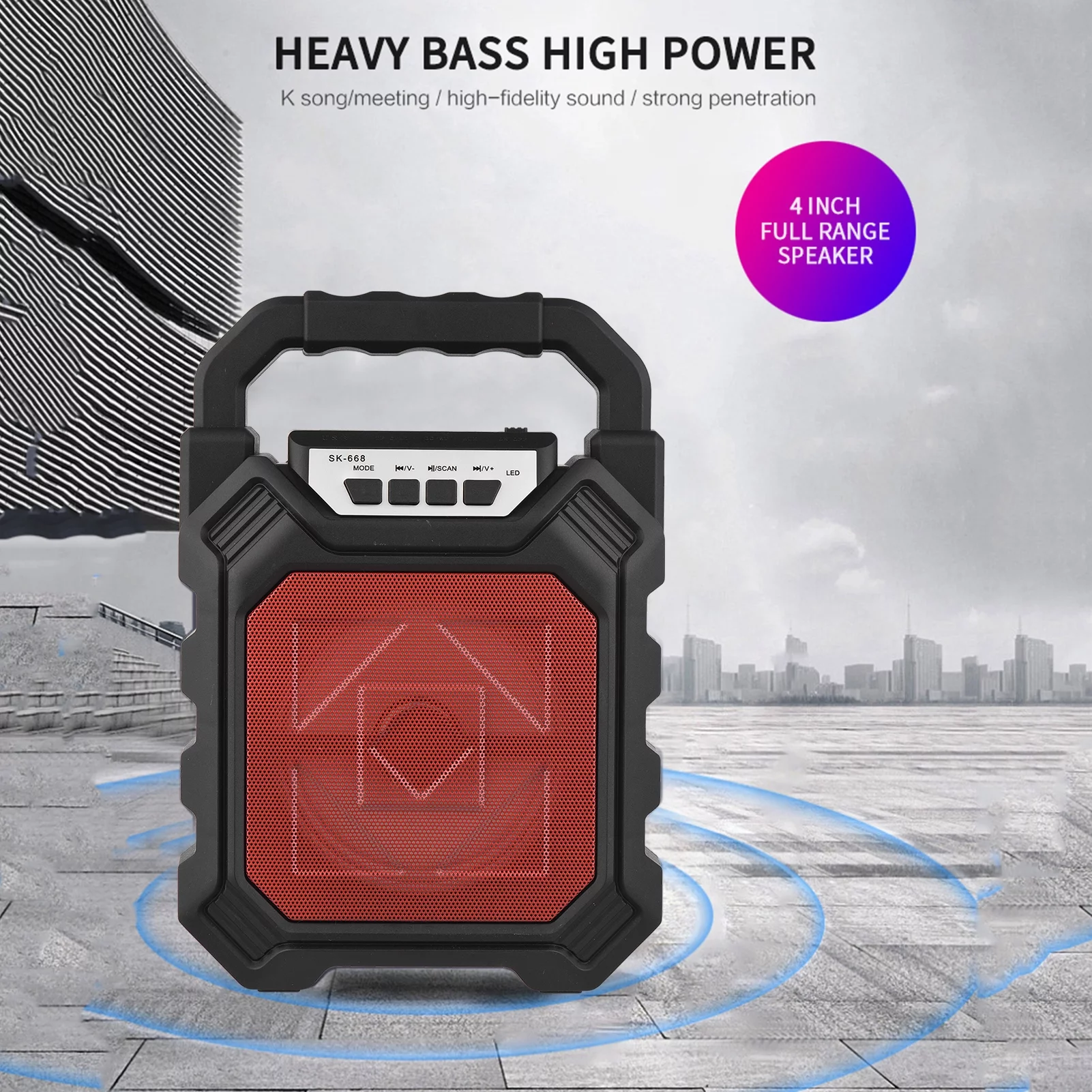 CACAGOO Portable BT Karaoke Machine Rechargeable Cordless Outdoor Speaker Battery Powered with Microphone Mini Loudspeaker & Microphone System for Home Outdoor Gym Party Singing Dancing Camping