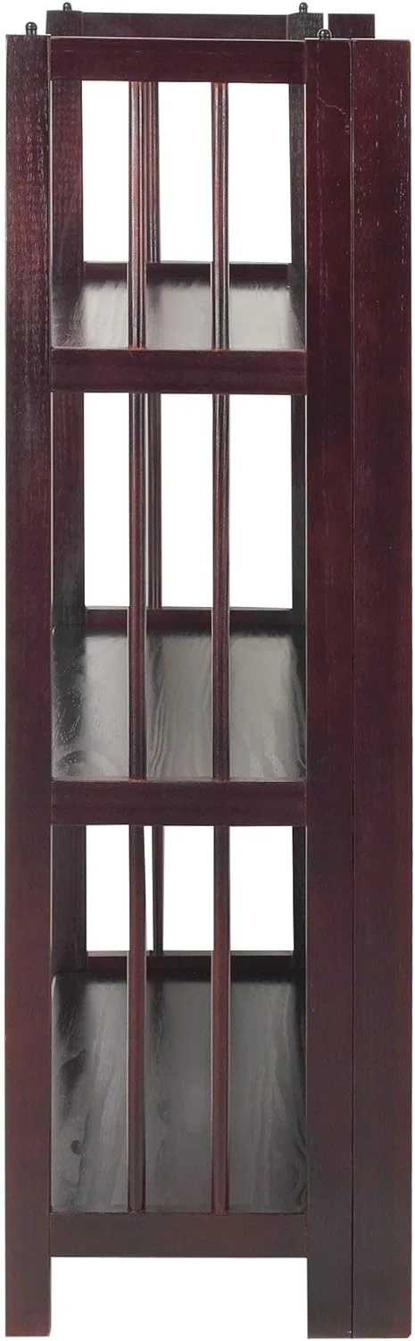 3 Shelf Folding Stackable Bookcase, 27.5