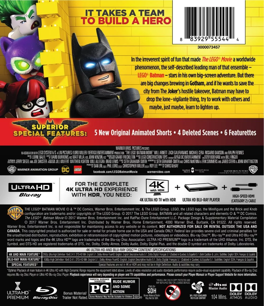 The LEGO Batman Movie (4K Ultra HD + Blu-ray + Digital)