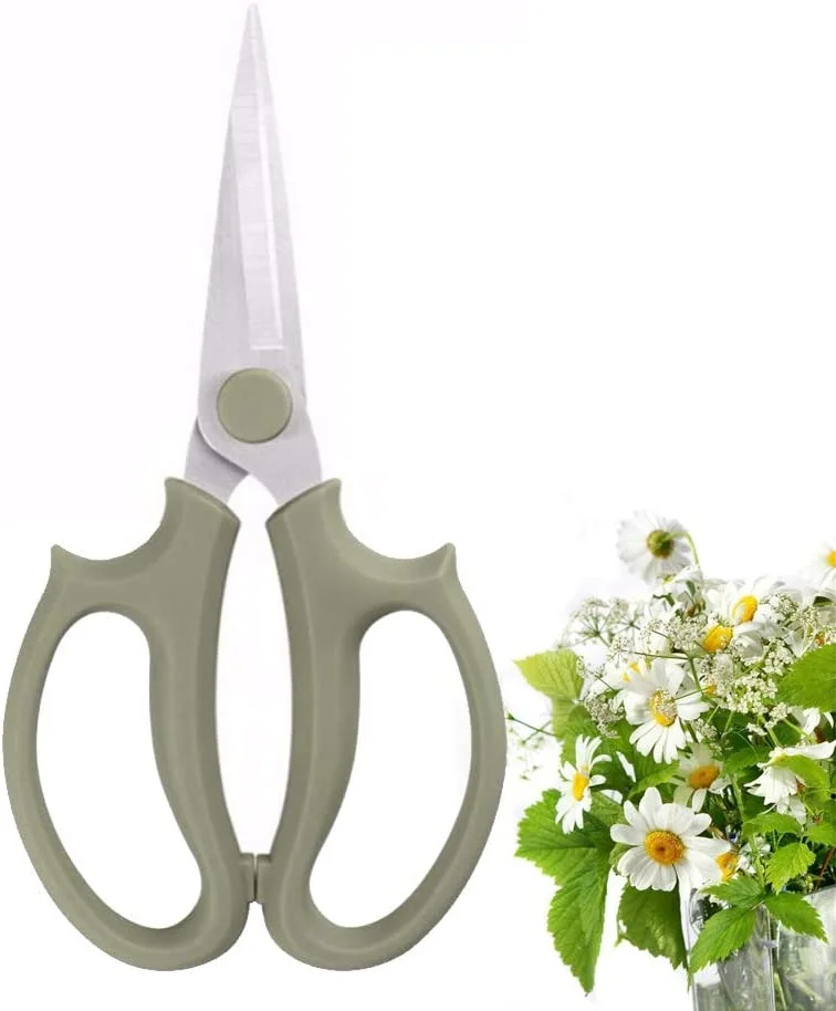 Garden Flower Scissors, Premium Thickened Stainless Steel Floral Shears, Strong Pruner for Flowers, Branches and Leaves