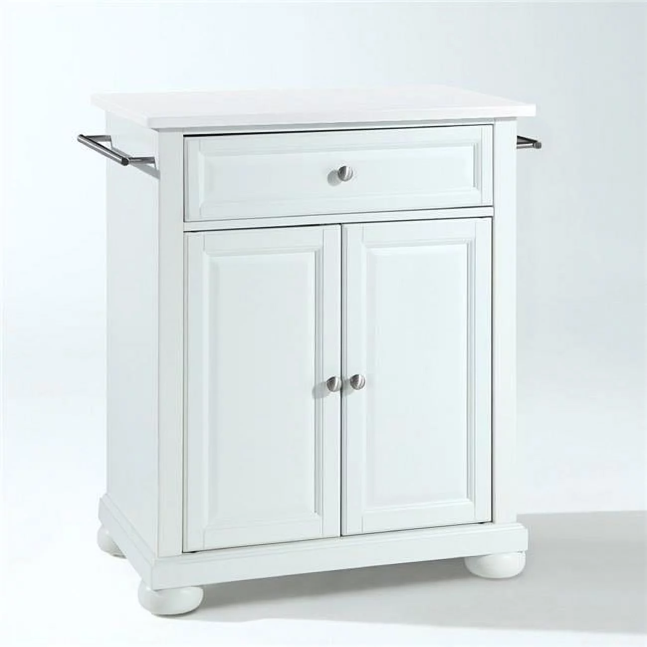 Crosley Furniture Alexandria Wood Granite Top Portable Kitchen Island in White