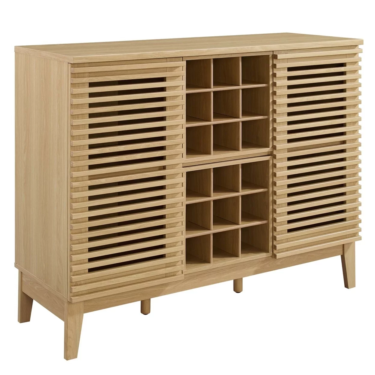 Render Bar Cabinet Oak