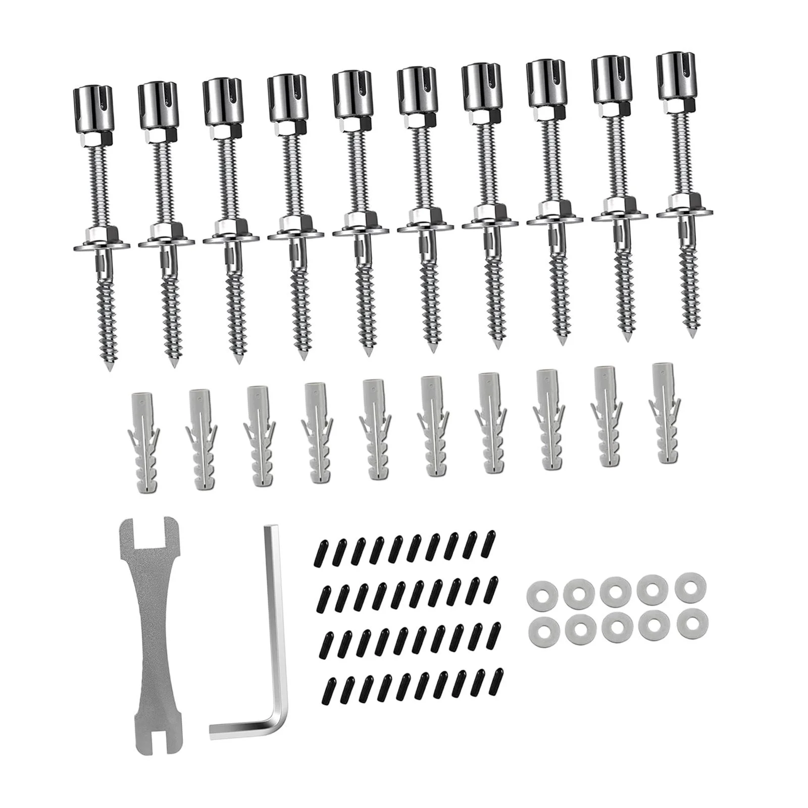 Miulika Green Wall Trellis Kit Trellis System Porch Fences All Purpose Spanner Plant Supports,Crosshead Hubs for Climbing Plants,Vines without Cable