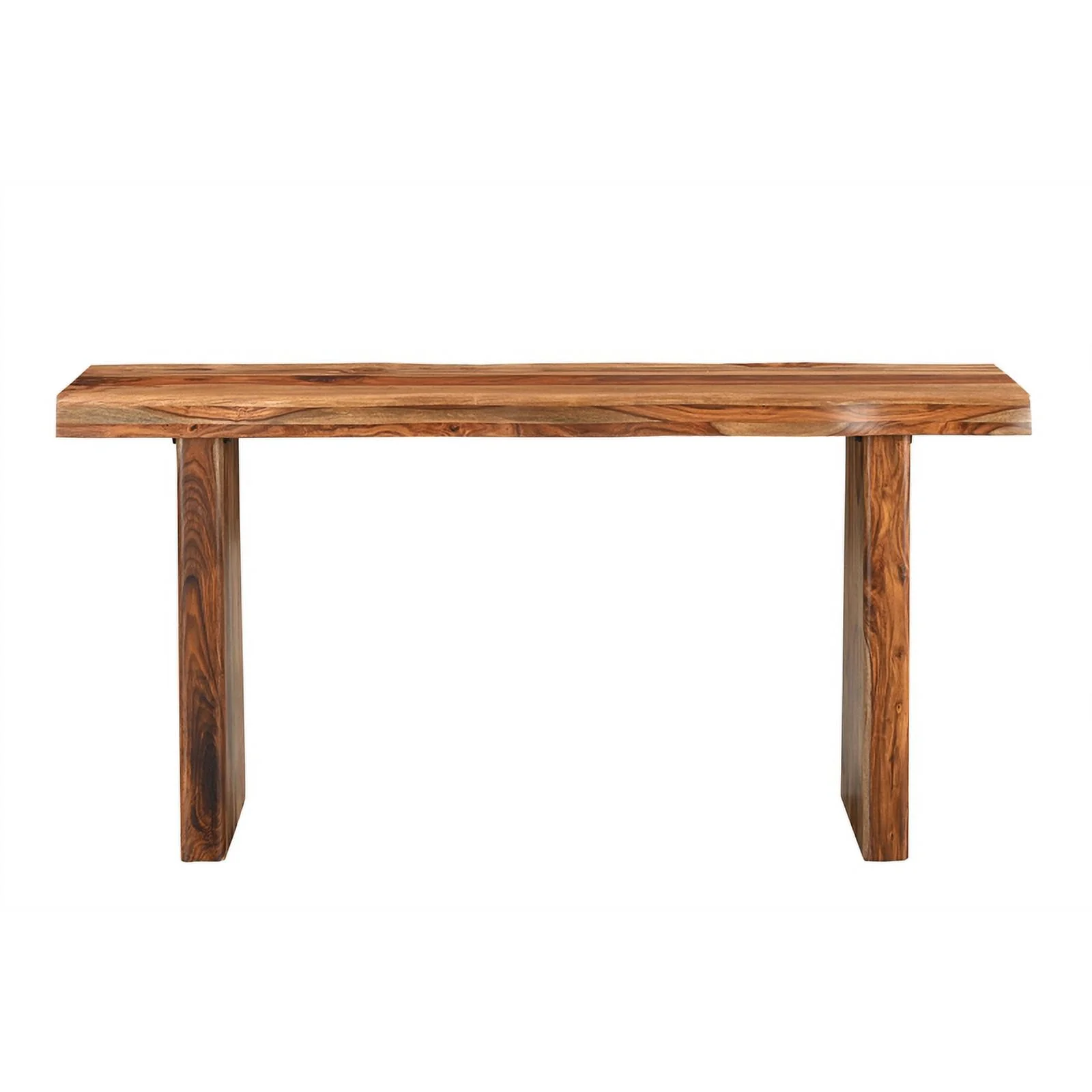 Taran Designs Darcy Live Edge Solid Wood Console Table in Brown