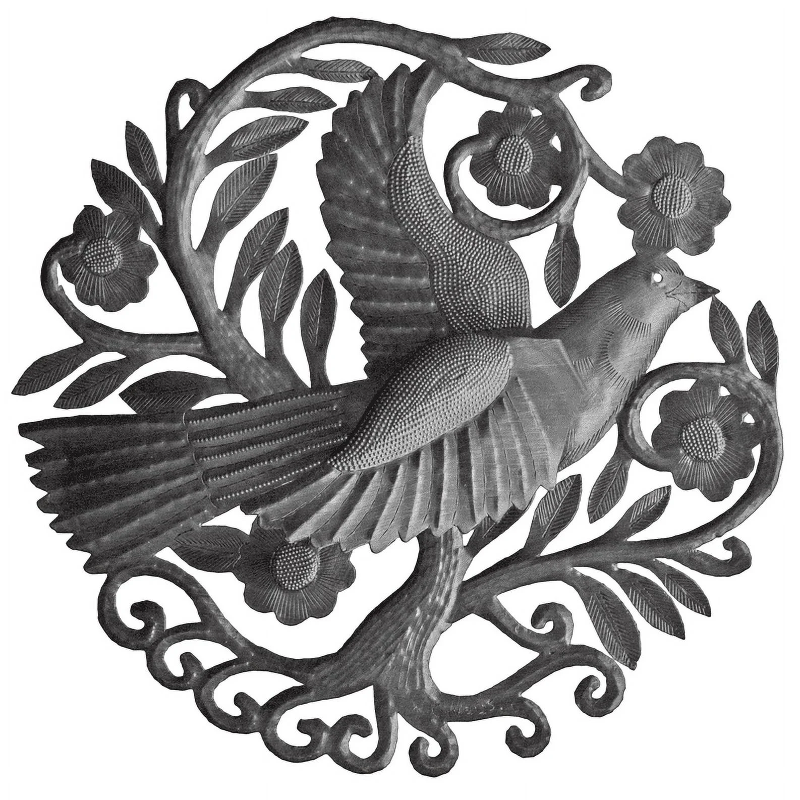 Haitian Recycled Steel Oil Drum, Metal Hanging Wall Art, 15