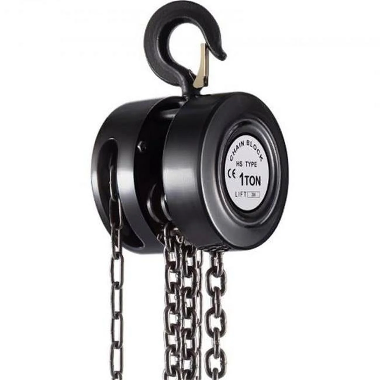 Vevor SLHLHSYX1T3M9KD8FV0 2200 lbs 1 Ton Manual Hand Chain Block with 10 ft. & 3m Lift, Black