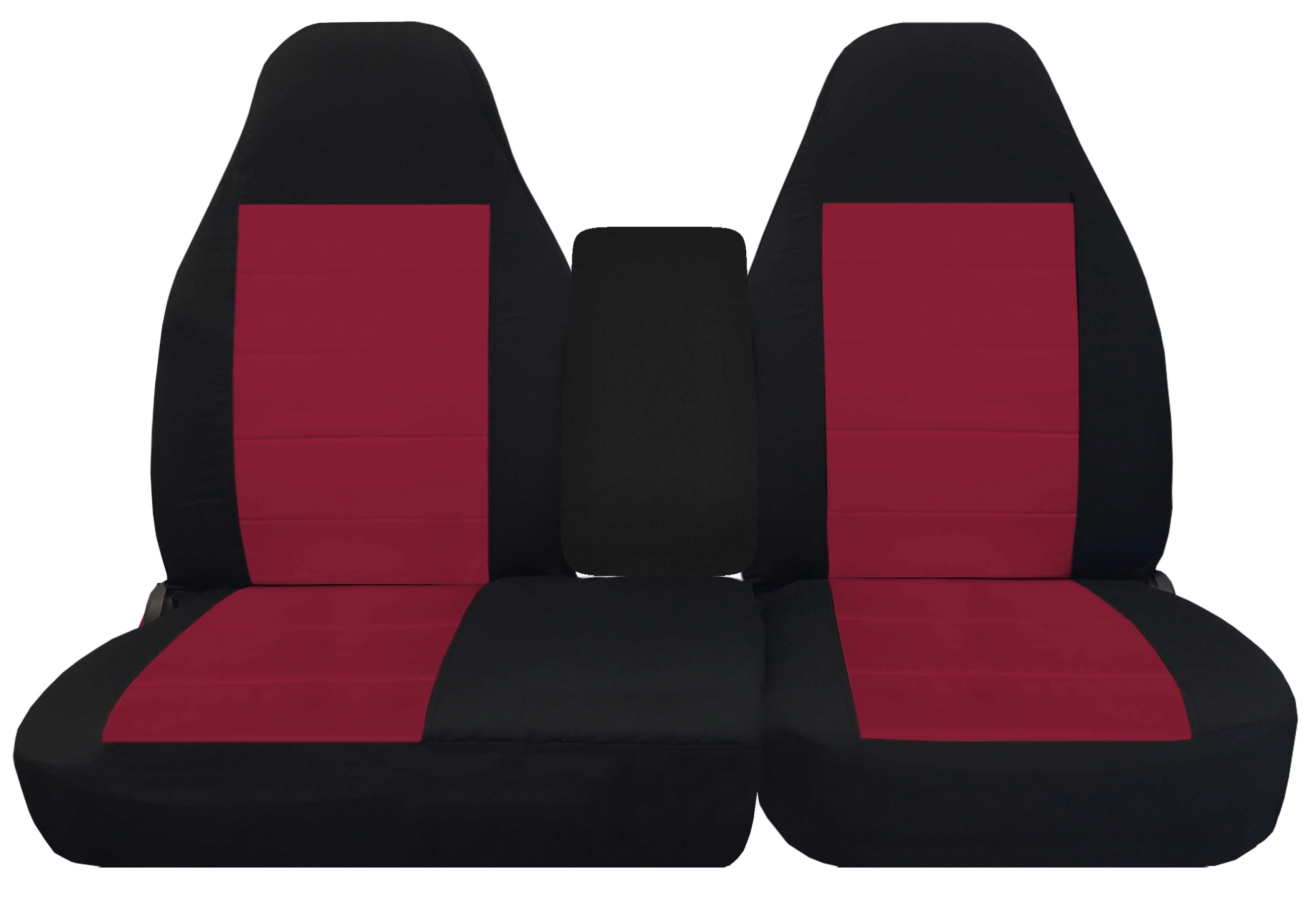 T471-Design Covers Fits 2001-2003 Ford F-150 Velour Truck Seat Covers(Front 40/60 Split Bench)with Molded Headrests,Opening Console: Black and Burgundy