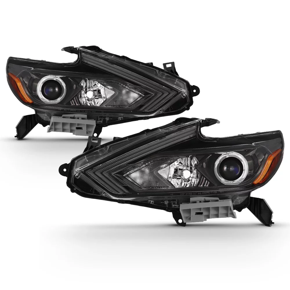 AKKON - For 2016 2017 2018 Altima Projector Headlight Black Housing Clear Lens Full Set Driver + Passenger Pair