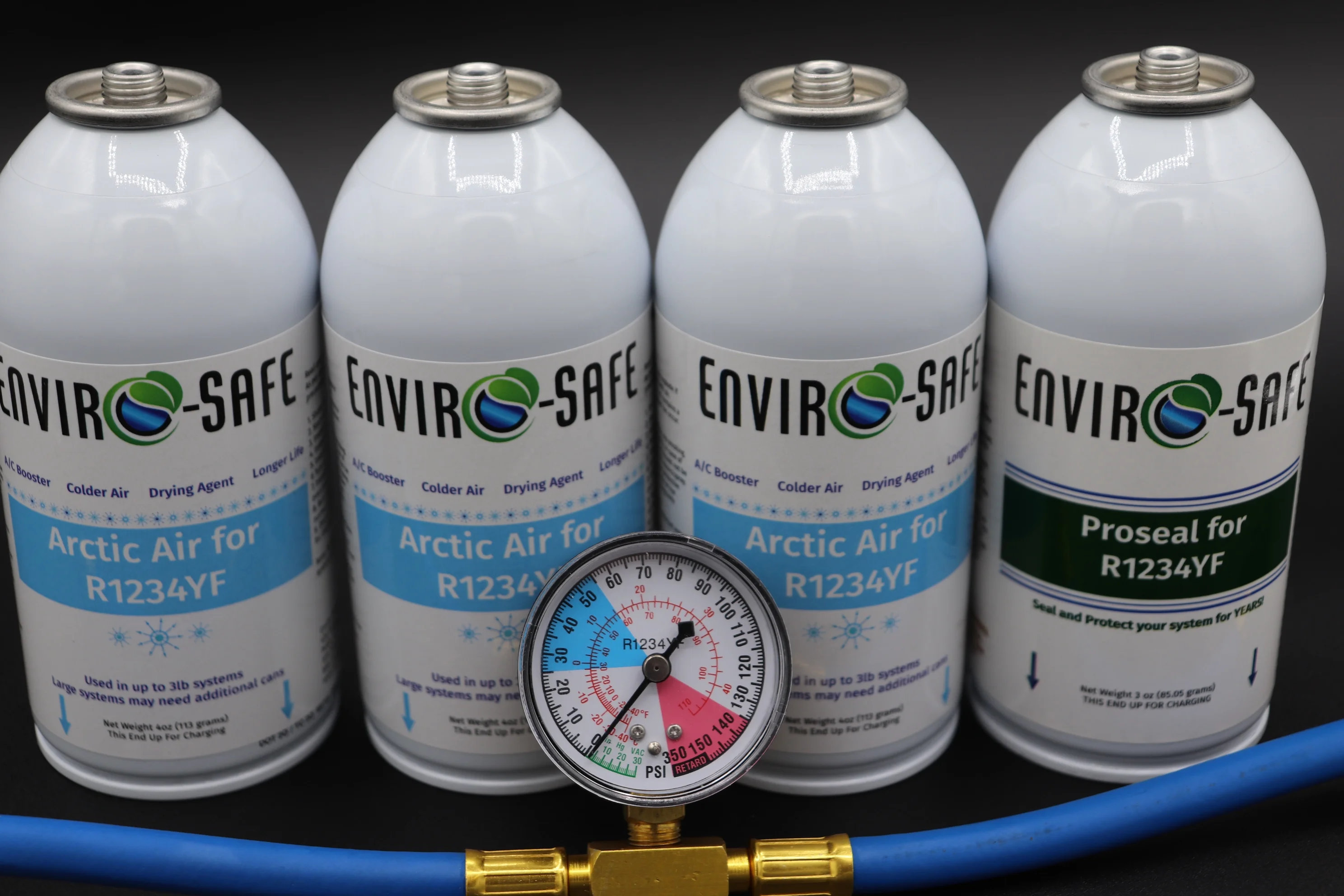 Envirosafe Arctic Air for R1234YF, Pro seal for R1234 Kit with Gauge, Universal Fit