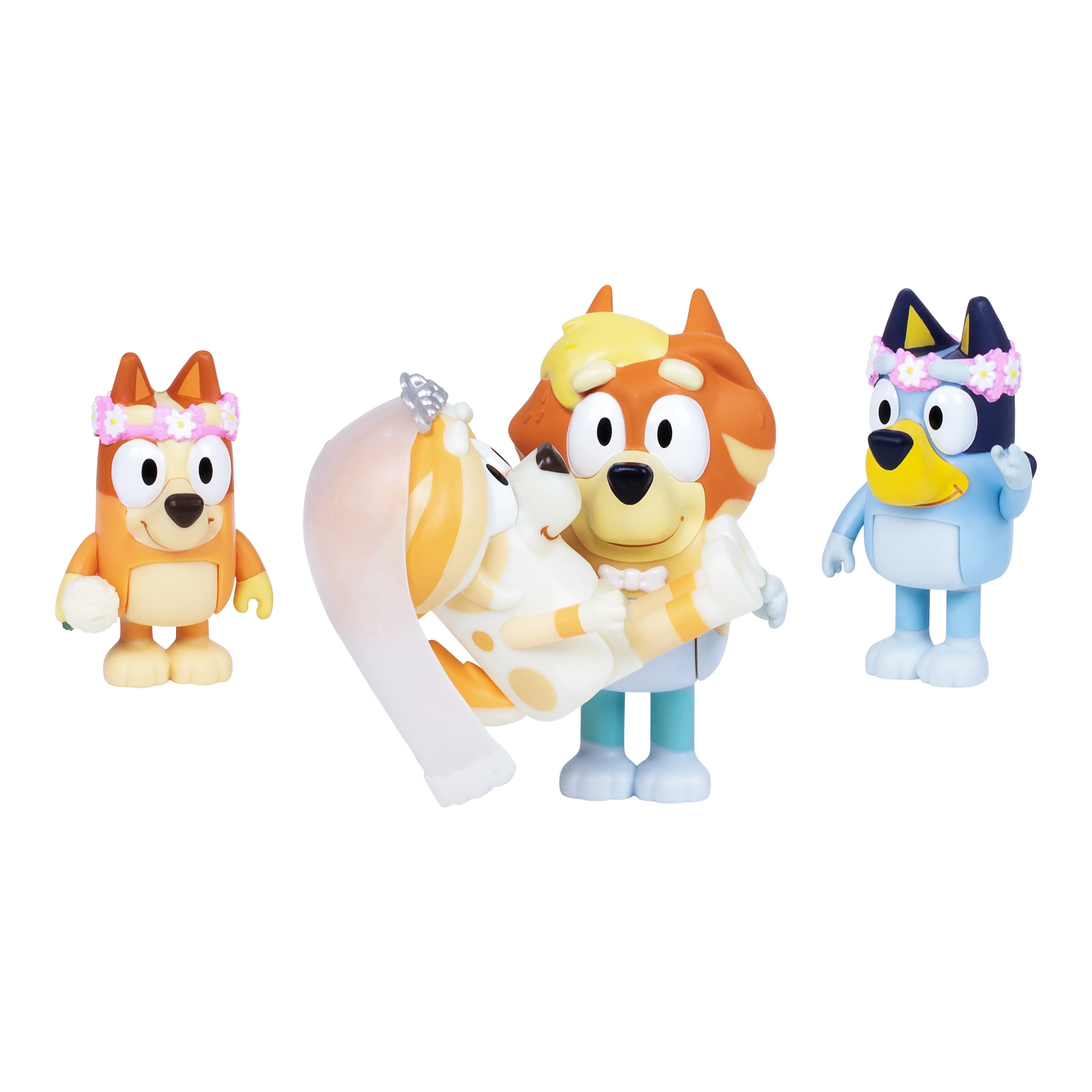 Bluey 4-Pack Wedding Time  Figures, Includes  Uncle Rad, Frisky, Bluey and Bingo, Ages 3+