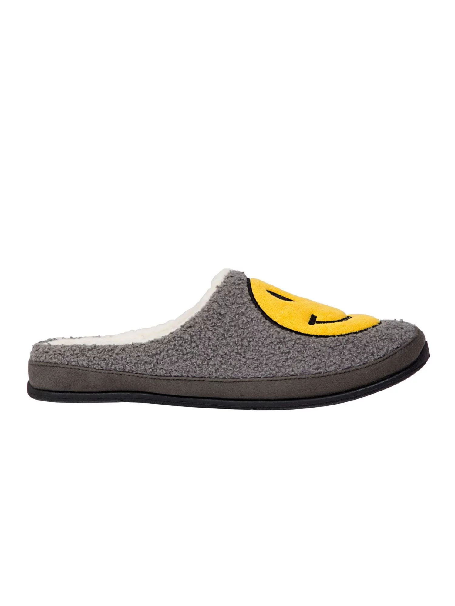 DEER STAGS SLIPPEROOZ Mens Gray Smiley Face Cushioned Round Toe Slip On Slippers Shoes 13 M