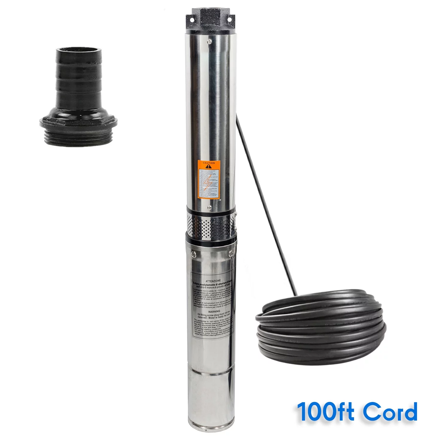 iMeshbean Deep Submersible Well Pump 2HP 220V,427ft Head 37GPM with 100ft Cord,Submersible Well Pump 4