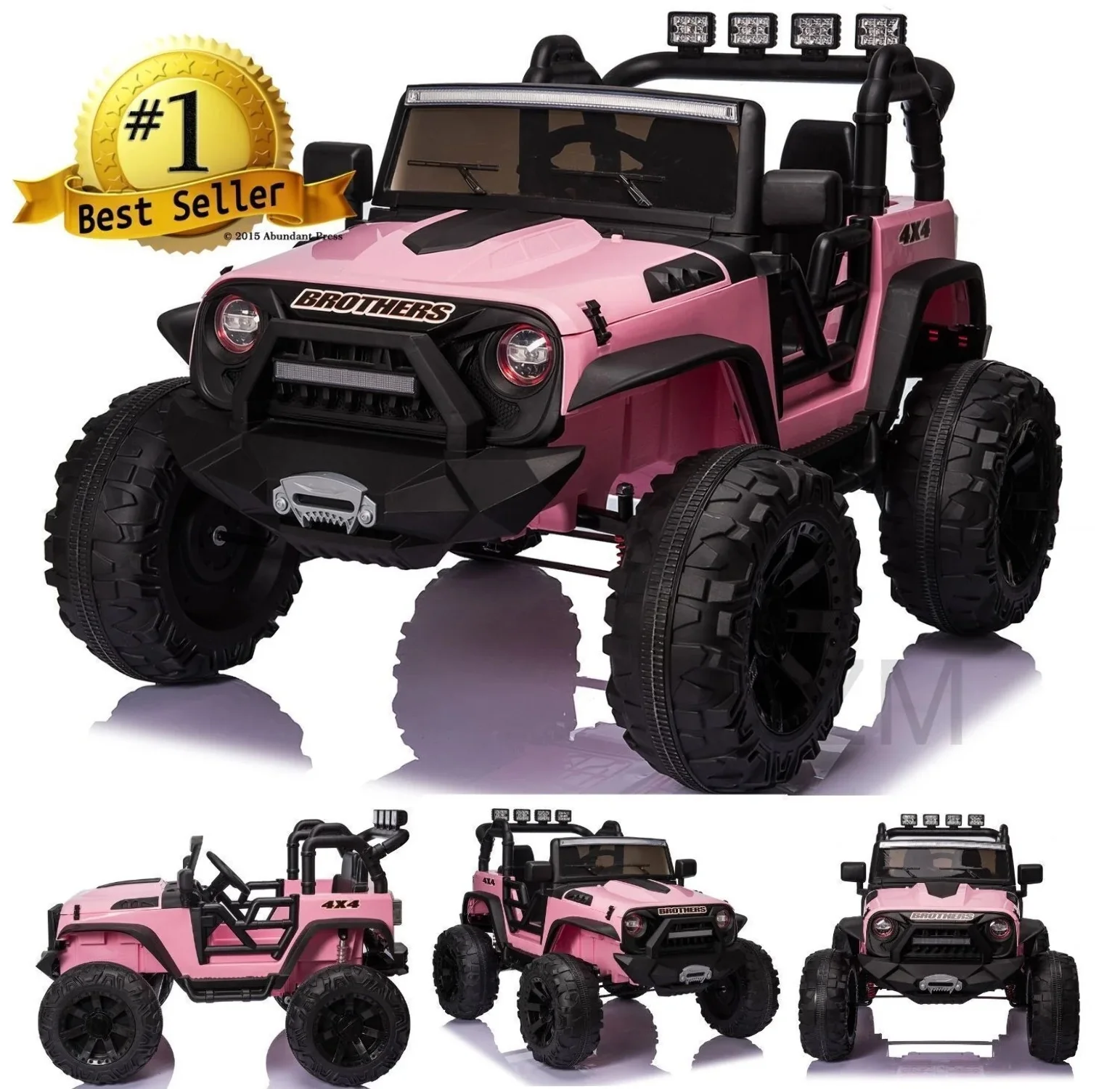 2 Seater 24V Kids Ride On Truck with Remote Control, LED Lights, and 3 Speeds - 2x200W Power