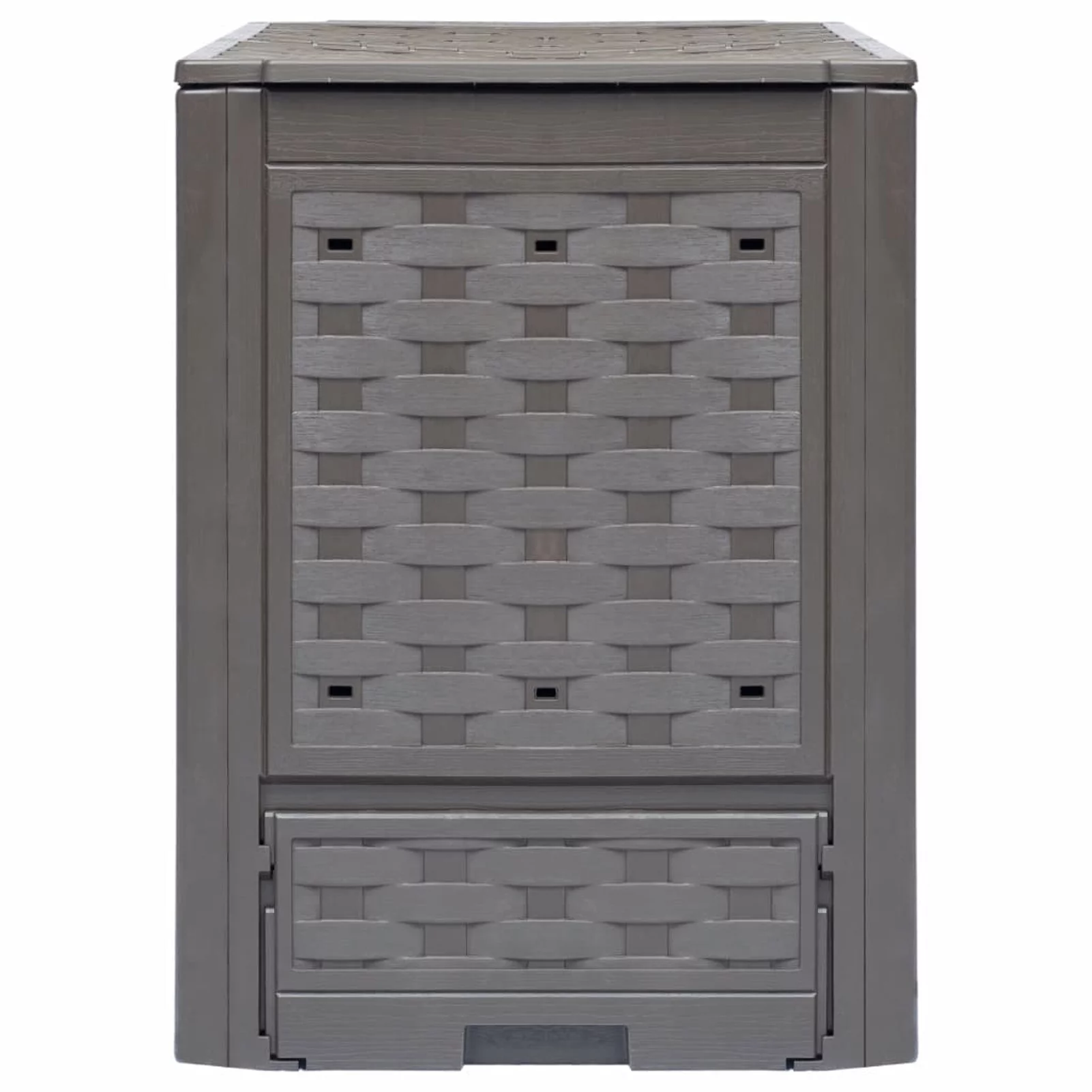 Dcenta Garden Composter  Compost Bin with Split Lid 79.3 Gal Capacity   Compost Box Brown 23.6 x 23.6 x 32.7 Inches (W x D x H)