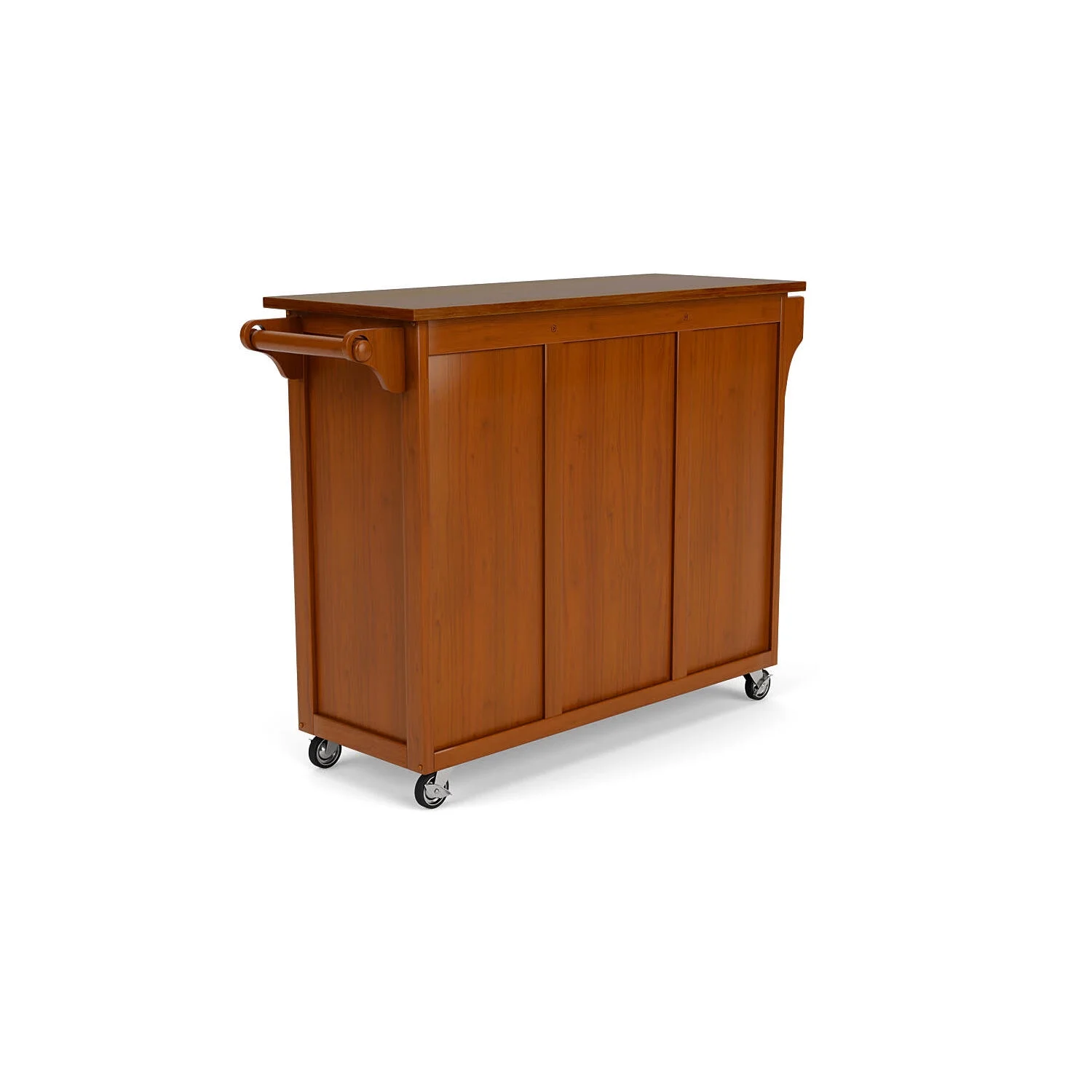 Homestyles Create-A-Cart Brown Wood Kitchen Cart-Counter top finish:Cherry