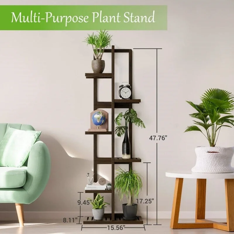 6 Tier 7 Potted Tall Plant Shelf