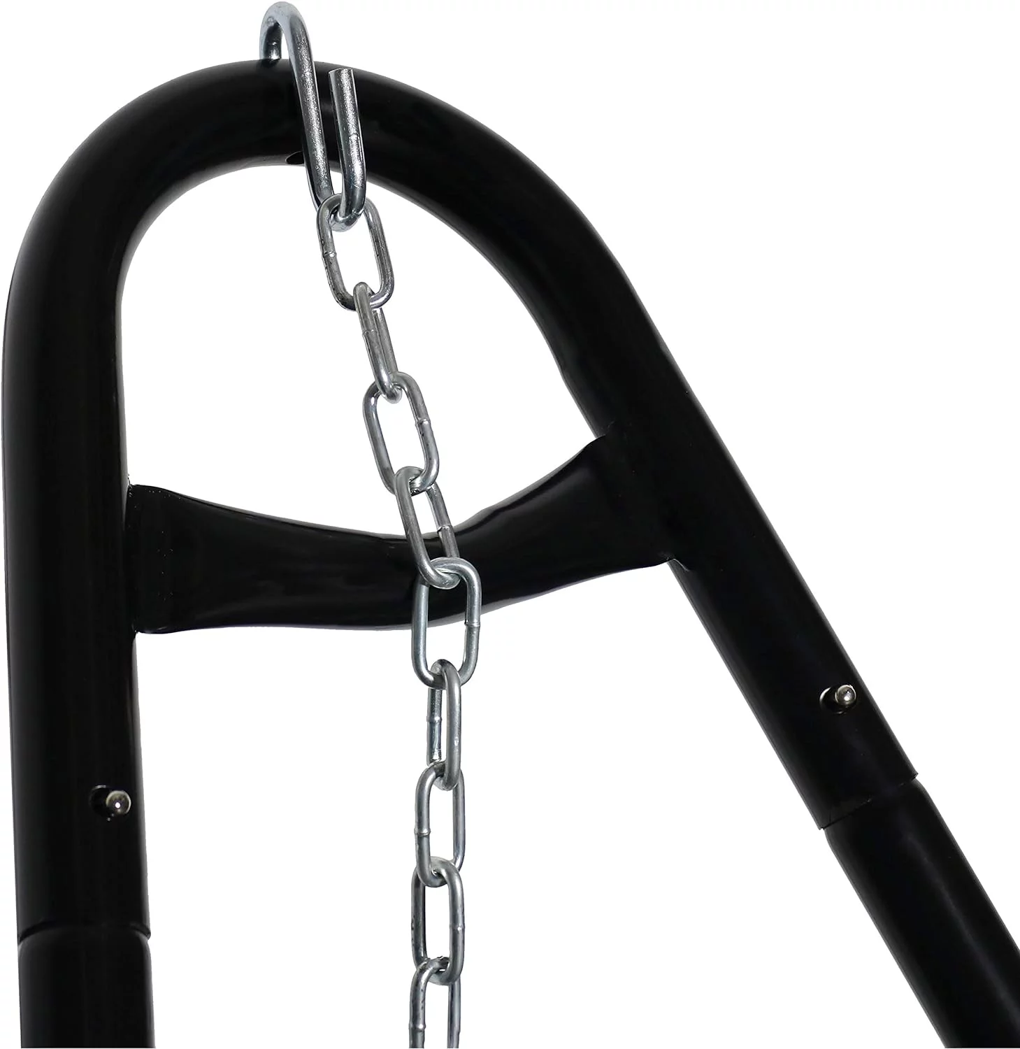 Double Quilted Fabric Hammock With Universal Steel Stand - 450-Pound Capacity - Black Stand - Misty Beach