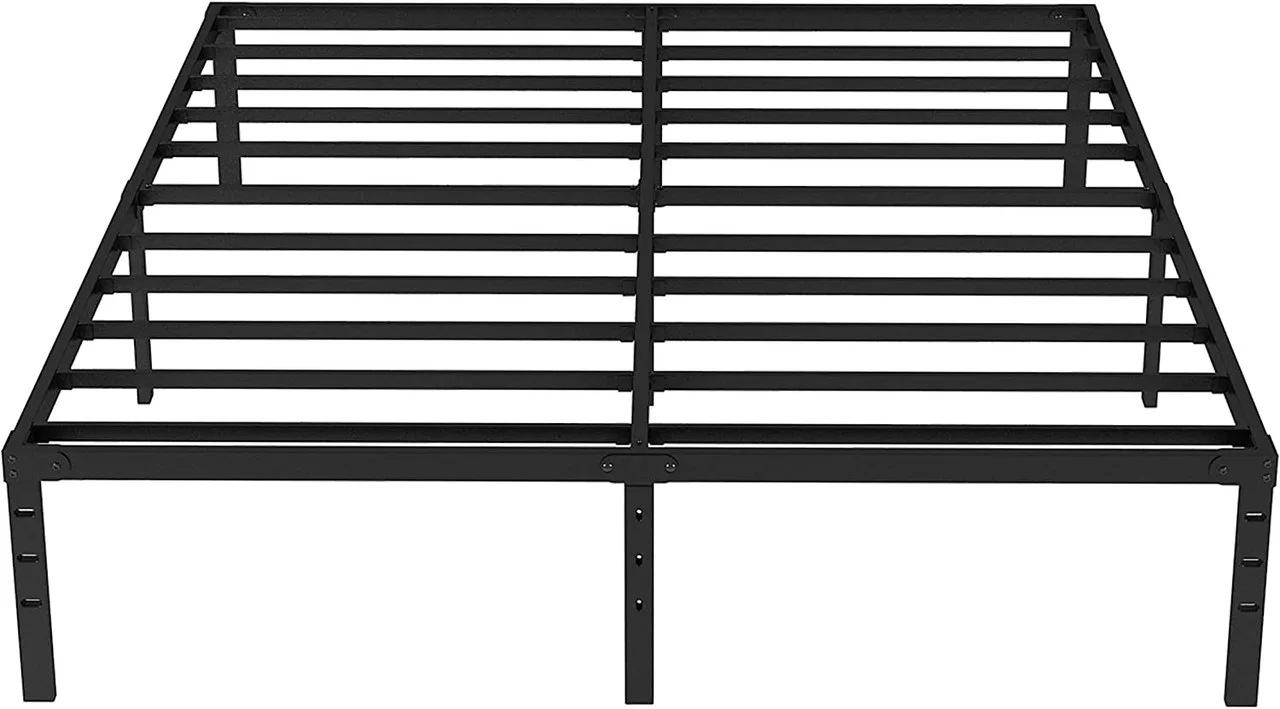 18 inches King Bed Frames No Box Spring Needed ,2500 lbs Heavy Duty Metal Platform Bed Frame with Storage King Size for Adult Black