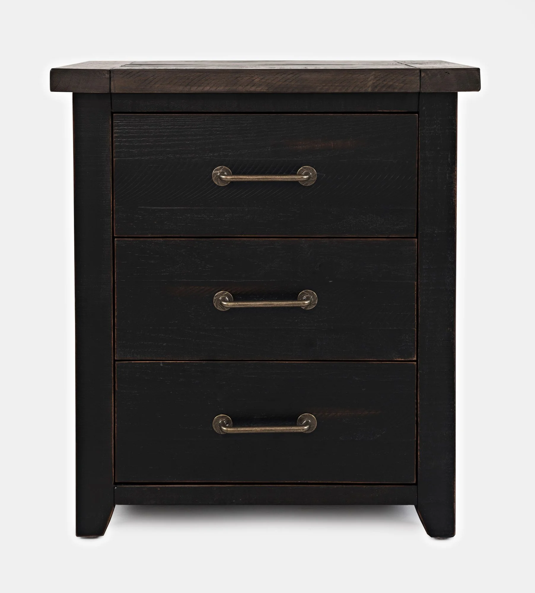 Jofran Madison County Rustic Reclaimed Pine Farmhouse USB Charging Nightstand