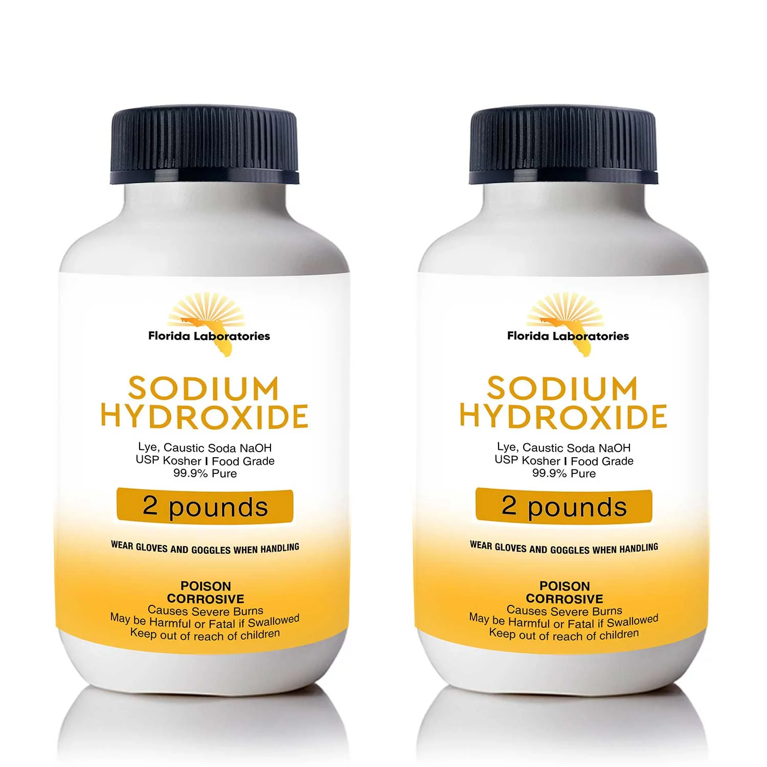 Sodium Hydroxide 99.9% Pure Food Grade Beads Caustic Soda lye 4 Lbs (Pounds)