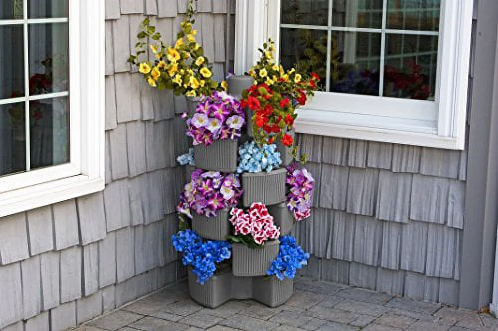 Good Ideas VVG3-SLA Venetian Vertical Garden Planters, Slate, 3-Pack