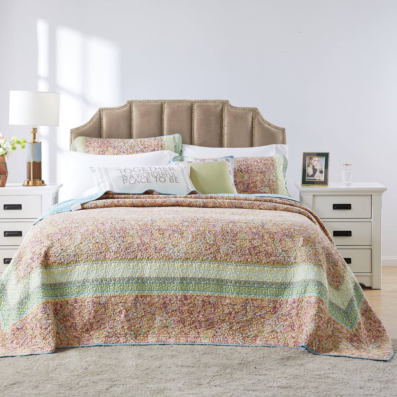 Barefoot Bungalow Palisades Bedspread And Pillow Sham Set - King 120x118