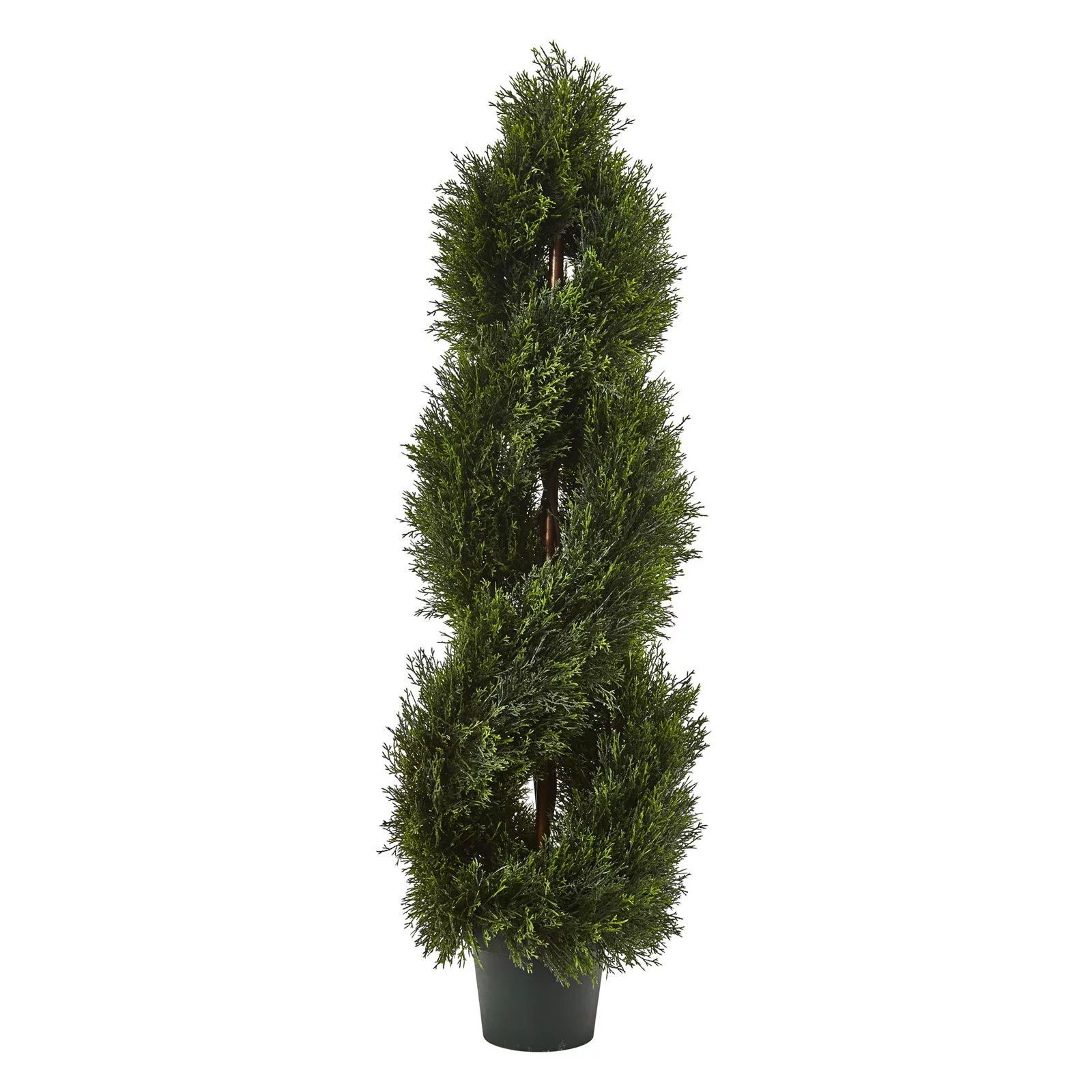 Nearly Natural Double Pond Cypress Spiral Topiary UV Resistant With 1036 Leaves