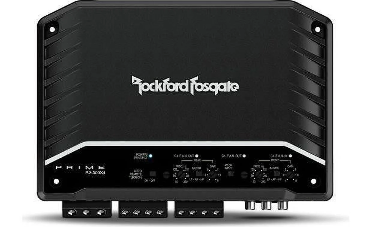 Rockford Fosgate R-300X4 Prime 300 Watt 4-Ch Amplifier Class D Bundle