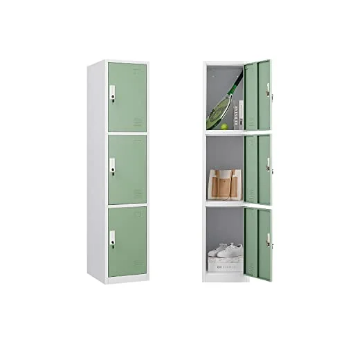 WTRAVEL Locker Steel Storage Cabinet, 6-Tier Storage Locker for Gym School Office, Metal Storage Lockers for Employees with Keys (6 Tiers, Sky-Blue)